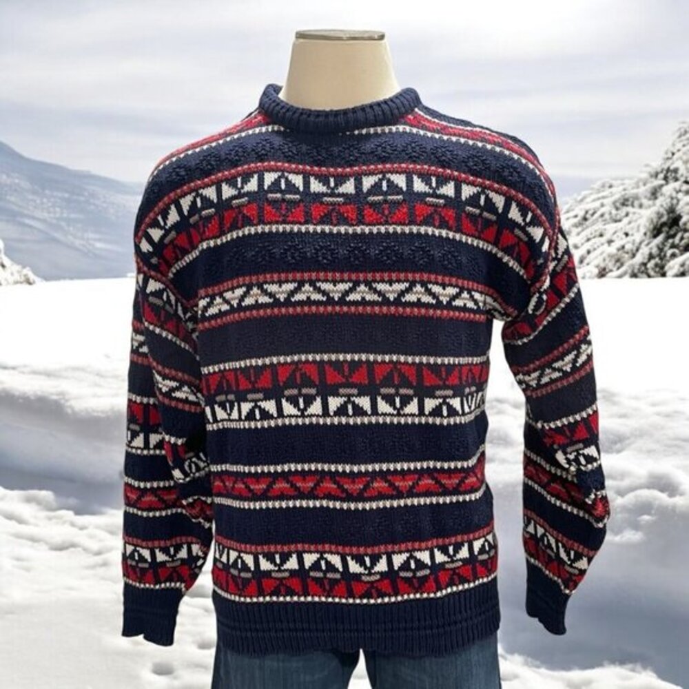 Vintage Janteez‎ Sweater Fair Isle Ski Grandpa Core Winter Coquette Soft Grunge
